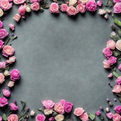 Background for the text in bright colors with a gradient. With flowers along the contour.