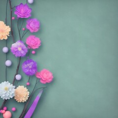 Background for the text in bright colors with a gradient. With flowers along the contour.