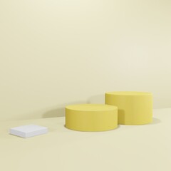 Yellow realistic 3d rendering abstract platform podium product presentation backdrop background