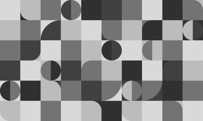 モノクロ・ミニマル・幾何学・メンフィスのパターン背景素材