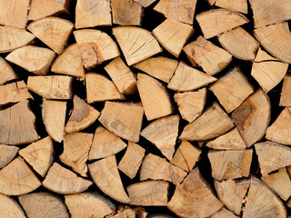 stack of chopped firewood