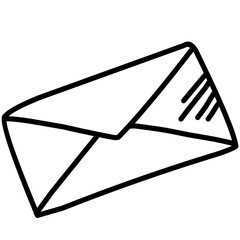 Letter Mail Doodle Icon Envelope Doodle Hand Drawn 