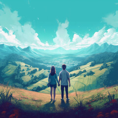 Obraz premium hiker in the mountains