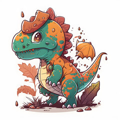 baby dinosaur in a cuddly pose, looking cozy and adorable ai generated art