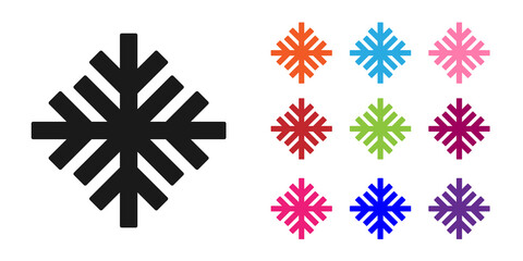 Black Snowflake icon isolated on white background. Set icons colorful. Vector