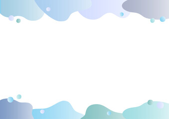 流体シェイプのフレームイラスト（青色グラデーション）