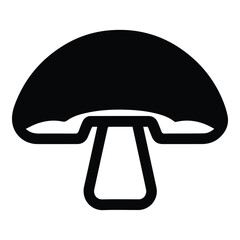 Mushroom Flat Icon Isolated On White Background