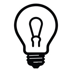 Lightbulb Flat Icon Isolated On White Background