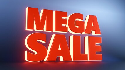 3D Mega Sale render text
