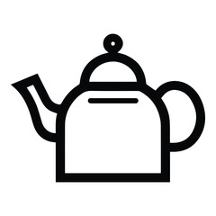 Teapot Flat Icon Isolated On White Background