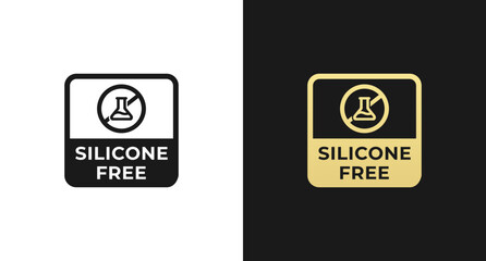 Silicone free label or Silicone free sign vector isolated in flat style. Best Silicone free label vector for product packaging design element. Silicone free sign vector isolated.