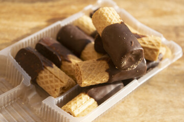 wafer cookies with chocolate