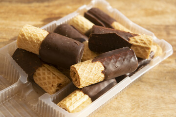 wafer cookies with chocolate