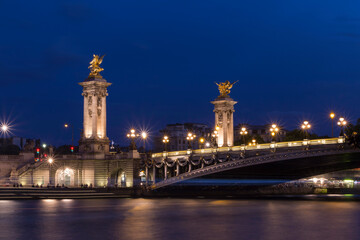 sight of Pont Alexandre III in Paris at night
