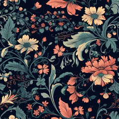 Vector floral seamless pattern illustration - 593906665