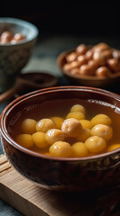 Longan lotus nuts sweet soup. Generative AI