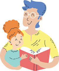 parent and child, Father's Day Celebration, Illustration.