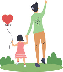 parent and child, Father's Day Celebration, Illustration.