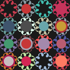 Seamless Pattern With Flowers, Geometric Pattern, Vector Illustration