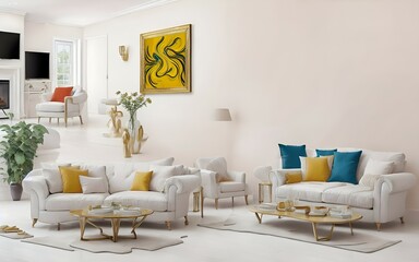 Photo of a cozy living room with a warm fireplace and comfortable furniture