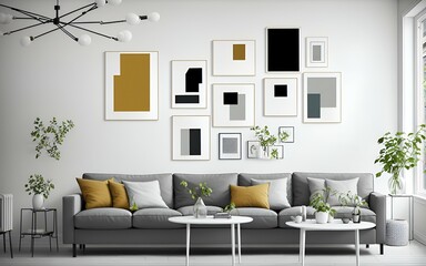 Photo of a cozy living room with modern decor and wall art