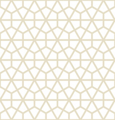 White and beige wallpaper with a geometric pattern