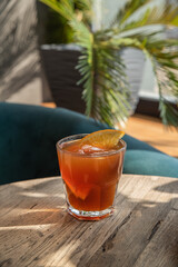 glass of lemonade, cold tea, in he cafe, cold beverage on the table, tea with lemon