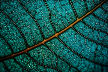 leaf texture and leaf background with veins and cells. Generative AI