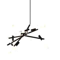 chandelier on the ceiling isolated on transparent background, hanging lamp, pendant light, 3D illustration, cg render
