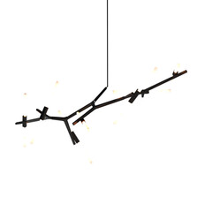 chandelier on the ceiling isolated on transparent background, hanging lamp, pendant light, 3D illustration, cg render
