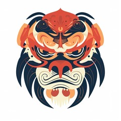 Obraz premium Demon face character illustration, generative ai