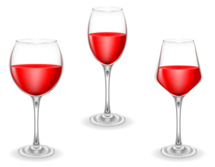 transparent glass for wine and low alcohol drinks vector illustration