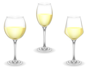 transparent glass for wine and low alcohol drinks vector illustration