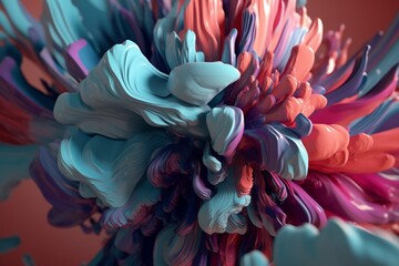 A colorful abstract design with a mix of bold and muted tones and hues, Generative AI
