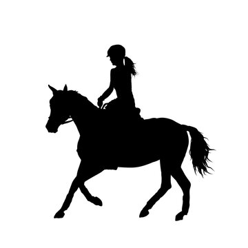 recommend clip art: rider on a horse, rider and horse silhouette isolated