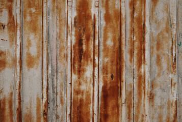 Rusted sheet metal from a container
