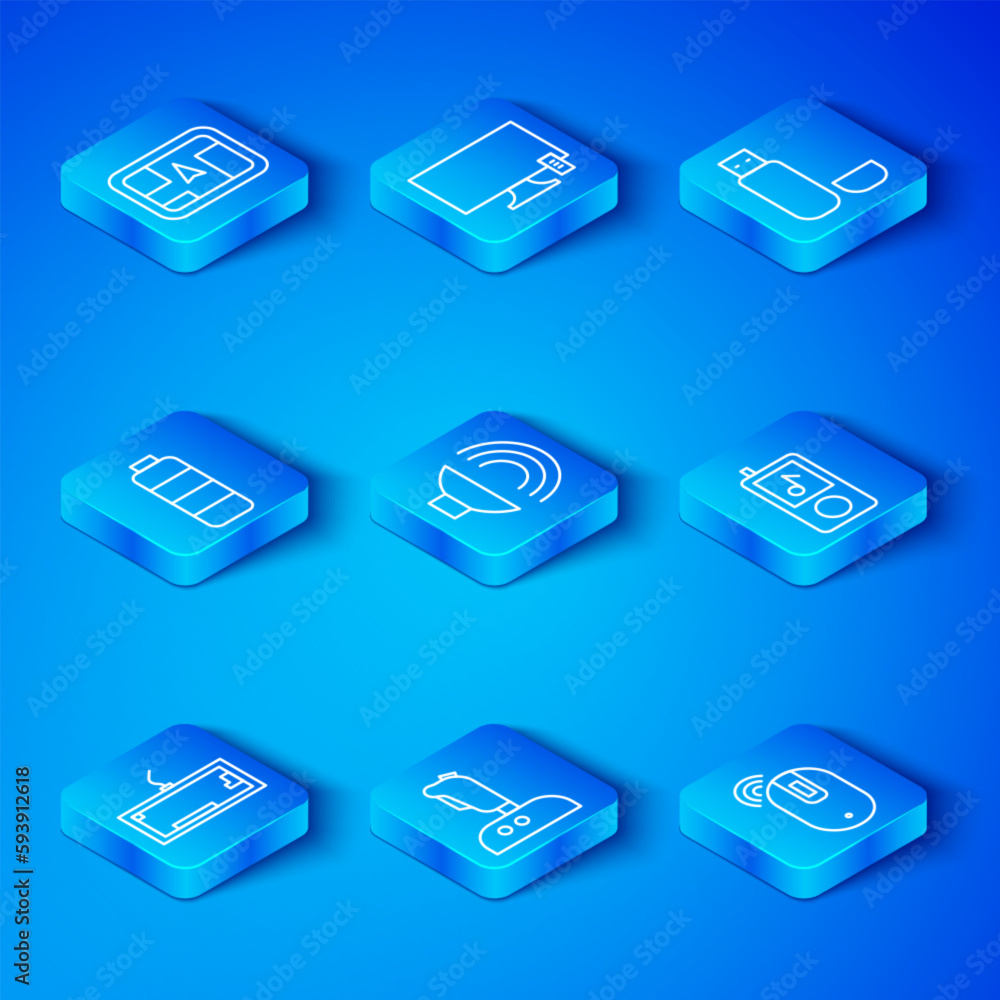 Poster set line keyboard, speaker volume, joystick for arcade machine, music player, usb flash drive, batte