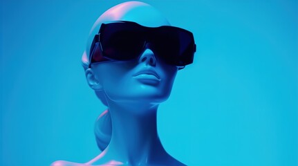 A mannequin in glasses. Soft pop. Generative AI