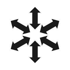 Radial Double Arrows Silhouette Shape Icon