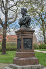 Obraz premium Monument to Friedrich Friesen in Magdeburg, Saxony-Anhalt, Germany