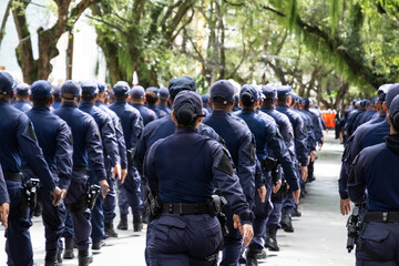 Municipal guards parade during tributes to the Brazilian Independence Day