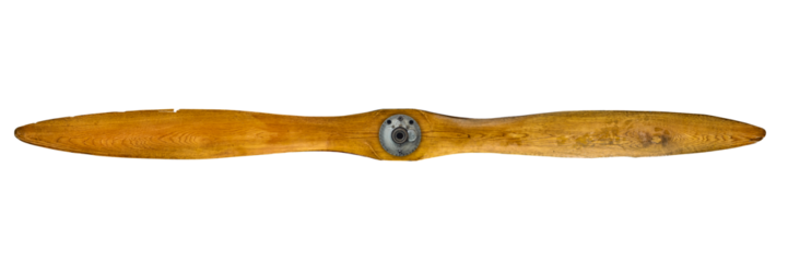 Ancient weathered wooden airplane propeller