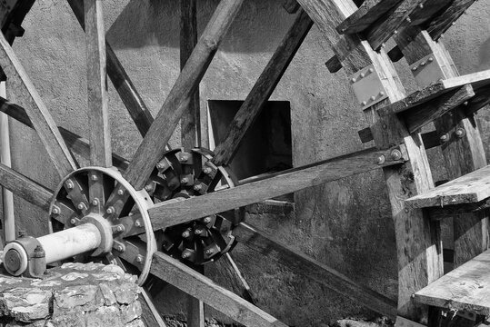 Swiss watermill , water wheel detail