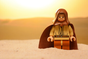 Naklejka premium Lego Star Wars figure Obi Wan Kenobi on the desert planet Tatooine