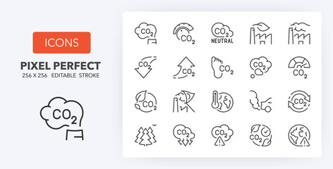 co2 line icons 256 x 256
