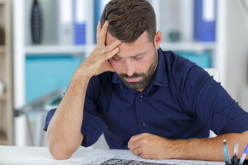 architect working in his office
