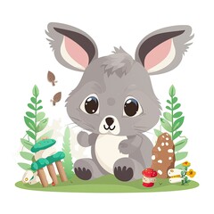 cute rabbit in the forest