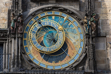 Prague Astronomical Clock Tower, Czech. Old Town Square. Prague, Czech Republic - obrazy, fototapety, plakaty