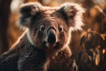 koala on the background of australian nature, animals of australia. ai generative
