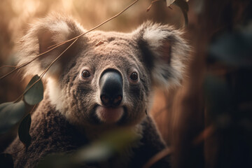 Obraz premium koala on the background of australian nature, animals of australia. ai generative